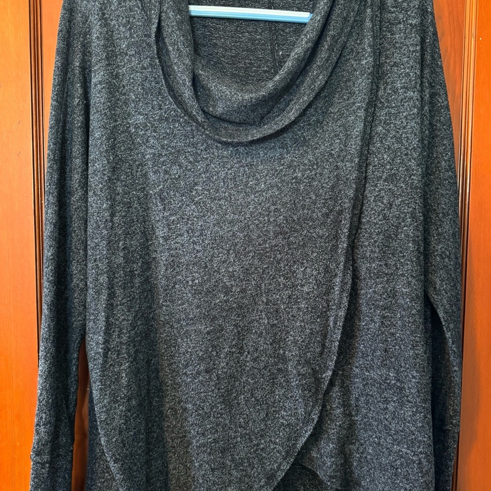 Anthropologie Saturday Sunday Homebound Cowl Neck Tulip Crossover Sweater Top